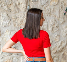 Load image into Gallery viewer, RED BASIC T-SHIRT BODYSUIT
