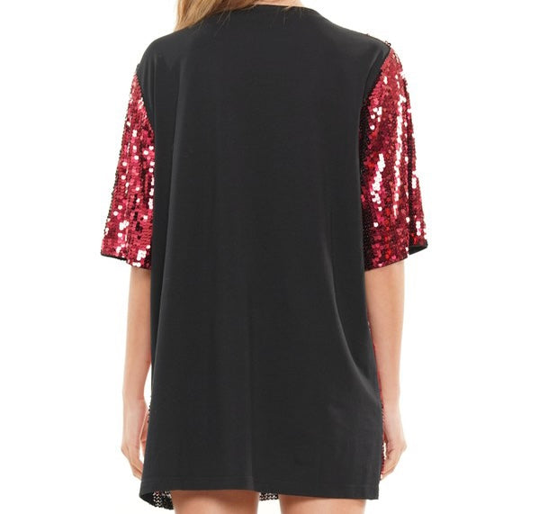 CRIMSON & RED GAME DAY SEQUIN DRESS WITH ELEPHANT – Imani Boutique DFW
