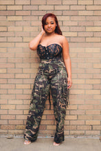 Load image into Gallery viewer, Lace Up Detail Camo Pants