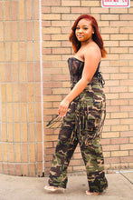 Load image into Gallery viewer, Lace Up Detail Camo Pants
