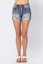 Load image into Gallery viewer, Hi Waisted Butterfly Cutoff Shorts w/ Destroy Hem