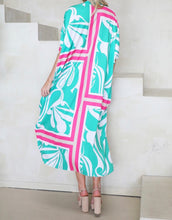 Load image into Gallery viewer, Sicilia Scarf High Low Caftan Dress