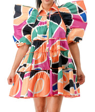 Load image into Gallery viewer, Short Sleeve Balloon Flounced Hem Dress