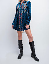 Load image into Gallery viewer, VELVET BUTTON DOWN TUNIC SHIRT