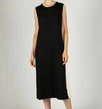 Load image into Gallery viewer, Scuba Sleeveless Side Stripe Midi Dress