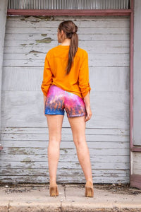 OMBRE SEQUIN SHORTS WITH SIDE POCKETS