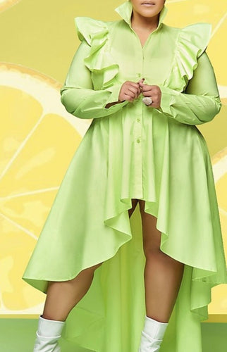 Lime Top Duster Hilo Ruffle