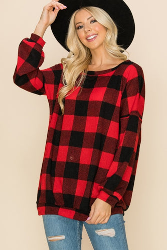 Red/Black Plaid Sweater