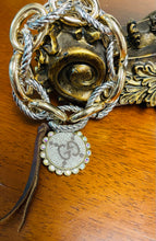 Load image into Gallery viewer, Silver and Gold Cable Linked upcycled bracelet  up-cycled designer charm