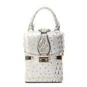 Load image into Gallery viewer, Ostrich Croc Boxy Mini Satchel Crossbody Bag