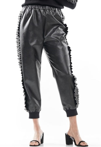 Faux Leather Jogger Pant