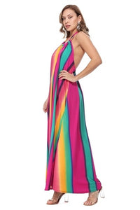 Halter Print Maxi Dress