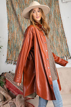 Load image into Gallery viewer, LEATHER BUTTON DOWN SHIRT DRESS