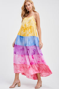 Sleeveless Tie-dye Rayon Knit Dress