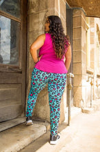 Load image into Gallery viewer, Turquoise Pink Leopard Leggings