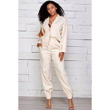 Load image into Gallery viewer, BLAZER JACKET WITH SLIT SLEEVE JOGGER SUIT PANTS SET