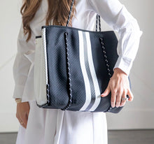 Load image into Gallery viewer, Black &amp; White Stripe Tote