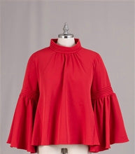 Load image into Gallery viewer, Flare Sleeve Back Zip Top