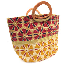 Load image into Gallery viewer, Multi Colored Floral Straw Bag