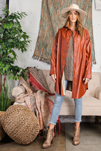 Load image into Gallery viewer, LEATHER BUTTON DOWN SHIRT DRESS
