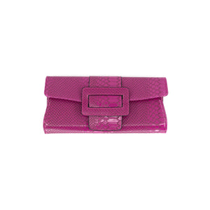Animal Print Clutch with Buckle Flap