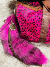Load image into Gallery viewer, Pink Leopard Hair on Hyde Leather Up-Cycled Travel Bag