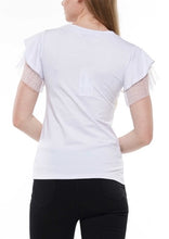 Load image into Gallery viewer, Pearl Embellished Lace Sleeve Top