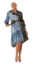 Load image into Gallery viewer, Denim and Camo Hi Lo Dress