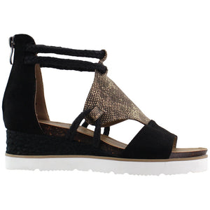 Browning Snake Gun Metal Wedge Sandals