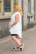 Load image into Gallery viewer, WHITE DENIM BUTTON DOWN TUNIC