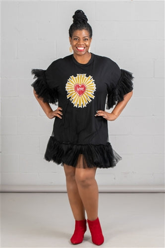 TULLE PATCH DRESS
