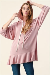 Bubble Sleeve Hoodie Top