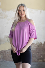 Load image into Gallery viewer, SHOULDER CUT OUT SHORT SLEEVE TEE