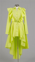Load image into Gallery viewer, Lime Top Duster Hilo Ruffle