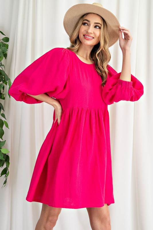 LONG SLEEVE BABYDOLL DRESS – Imani Boutique DFW