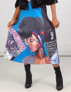 PLEATED FACE SKIRT