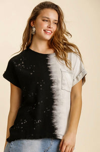 Color Block Linen Top