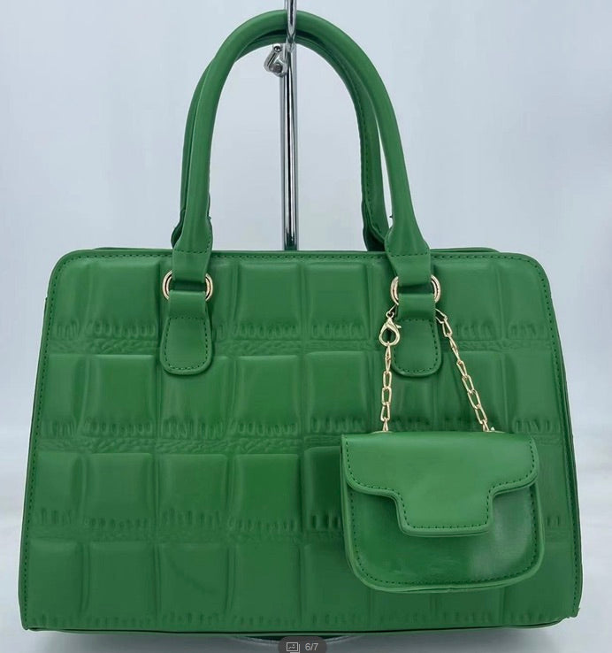 Block Designed Bag with Mini Bag