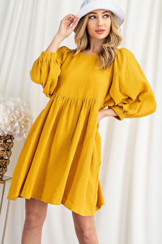 LONG SLEEVE BABYDOLL DRESS Imani Boutique DFW LONG SLEEVE BABYDOLL DRESS Imani Boutique DFW