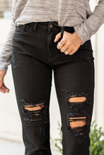 Load image into Gallery viewer, Black Hi-Waist Destroyed Boyfriend
