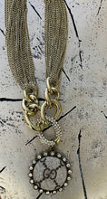 Load image into Gallery viewer, Chained Upcycled Necklace with chain link and crystal
