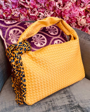 Load image into Gallery viewer, Basket Weave Hobo Bag with Scarf