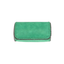 Load image into Gallery viewer, Fold Over Clutch with chain trim