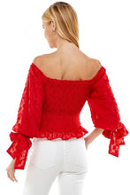 Load image into Gallery viewer, Off The Shoulder Bubble Sleeve Top