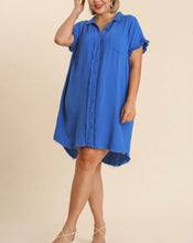 Load image into Gallery viewer, Collar Button Down Gauze Shirt Dress