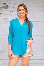 Load image into Gallery viewer, Jade Sheer Top with Curve Hem