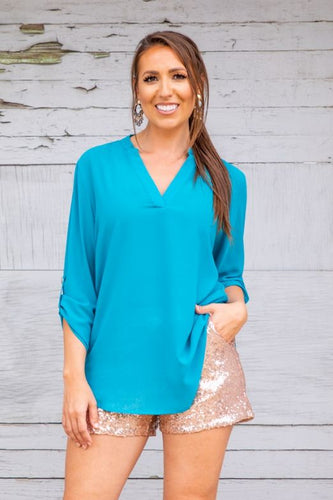 Jade Sheer Top with Curve Hem