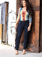 Load image into Gallery viewer, Black Skinny Jeans W/Fringe On The Sides