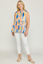 Load image into Gallery viewer, Printed mock neck sleeveless top