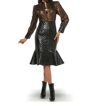 Load image into Gallery viewer, Animal Print and Leatherette Zip-front Dress